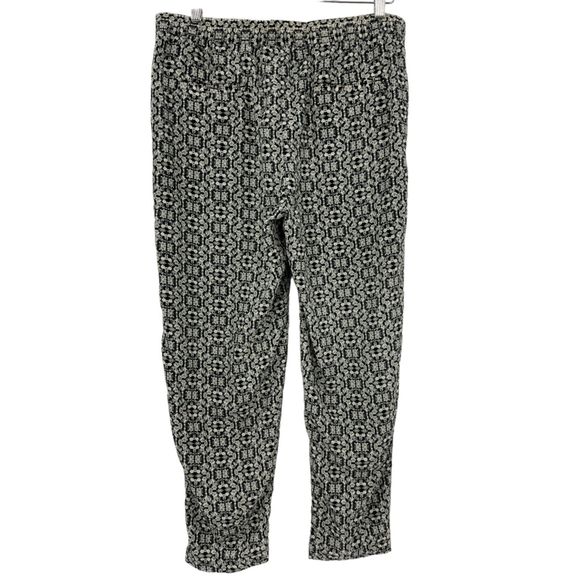 Joe Fresh pants Large womens pull on graphic print trousers drawstring casual - Picture 9 of 9